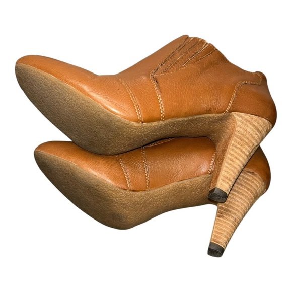 Audrey Brooke Avignon Ankle Boots Women’s 9 Tan Brown Leather Heeled Booties - Picture 7 of 11